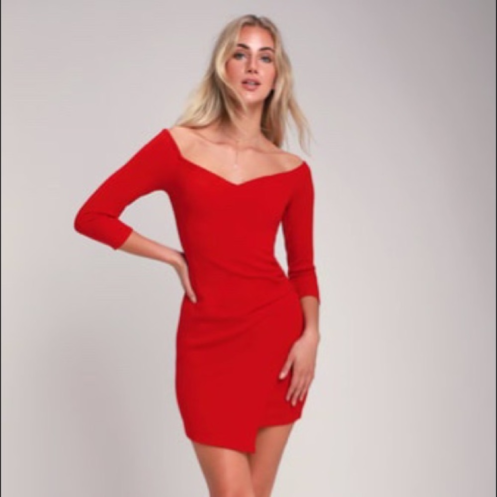 Off the Shoulder Quarter Sleeve Dress